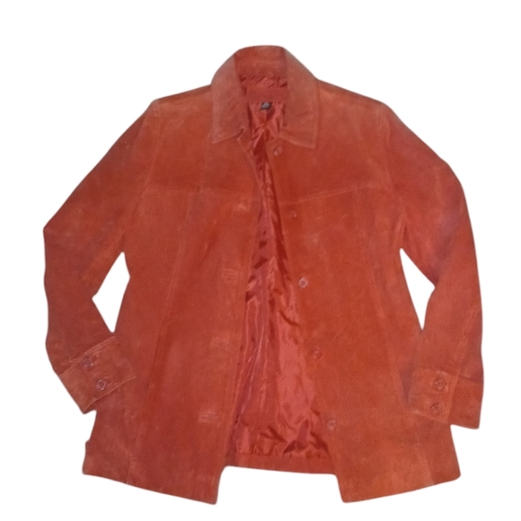 Jacklym Smith Genuine Suede Red Leather Button Down Jacket Size Small - Picture 10 of 11